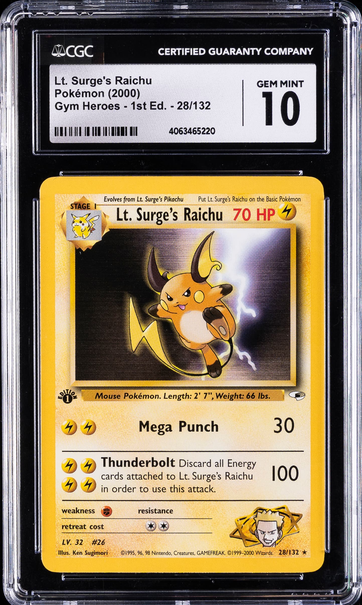 LT. Surge's Raichu 1st Edition