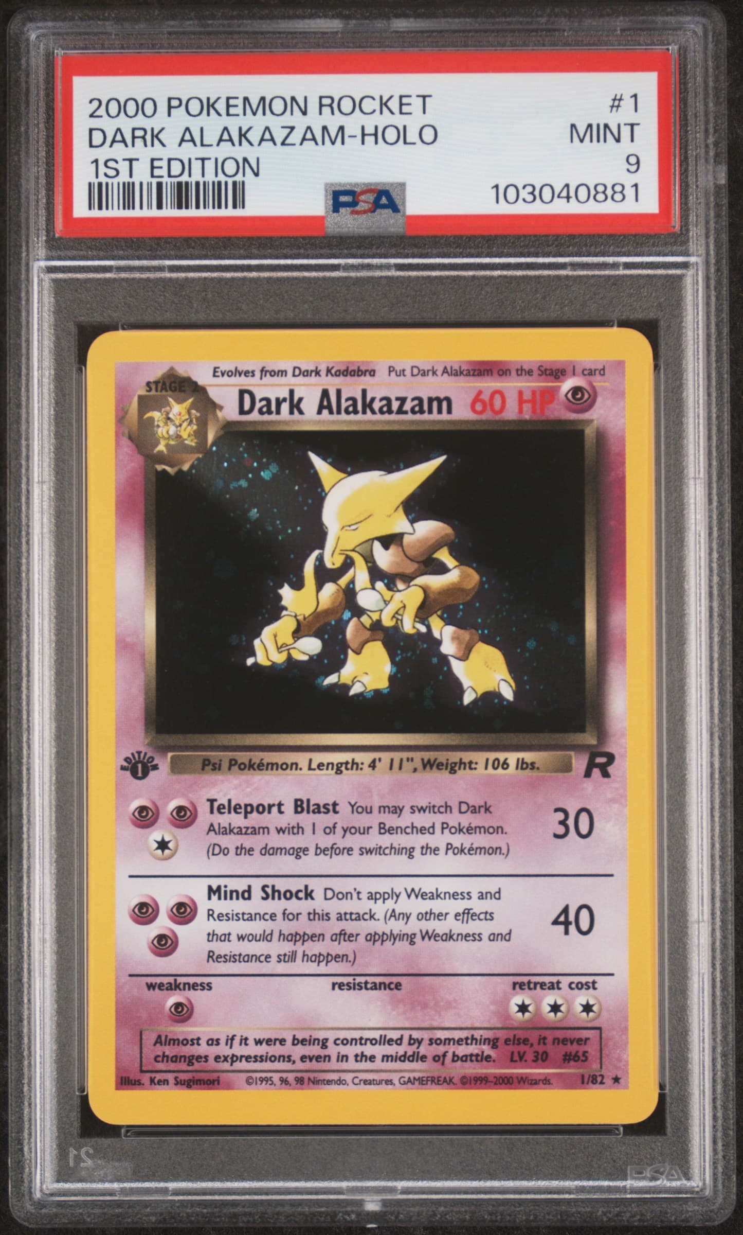 Dark Alakazam-Holo 1st Edition