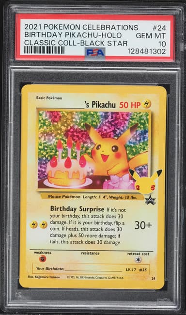Birthday Pikachu-Holo