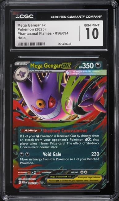 Pokemon Mega Evolution Phantasmal Flames Holo Mega Gengar ex #56