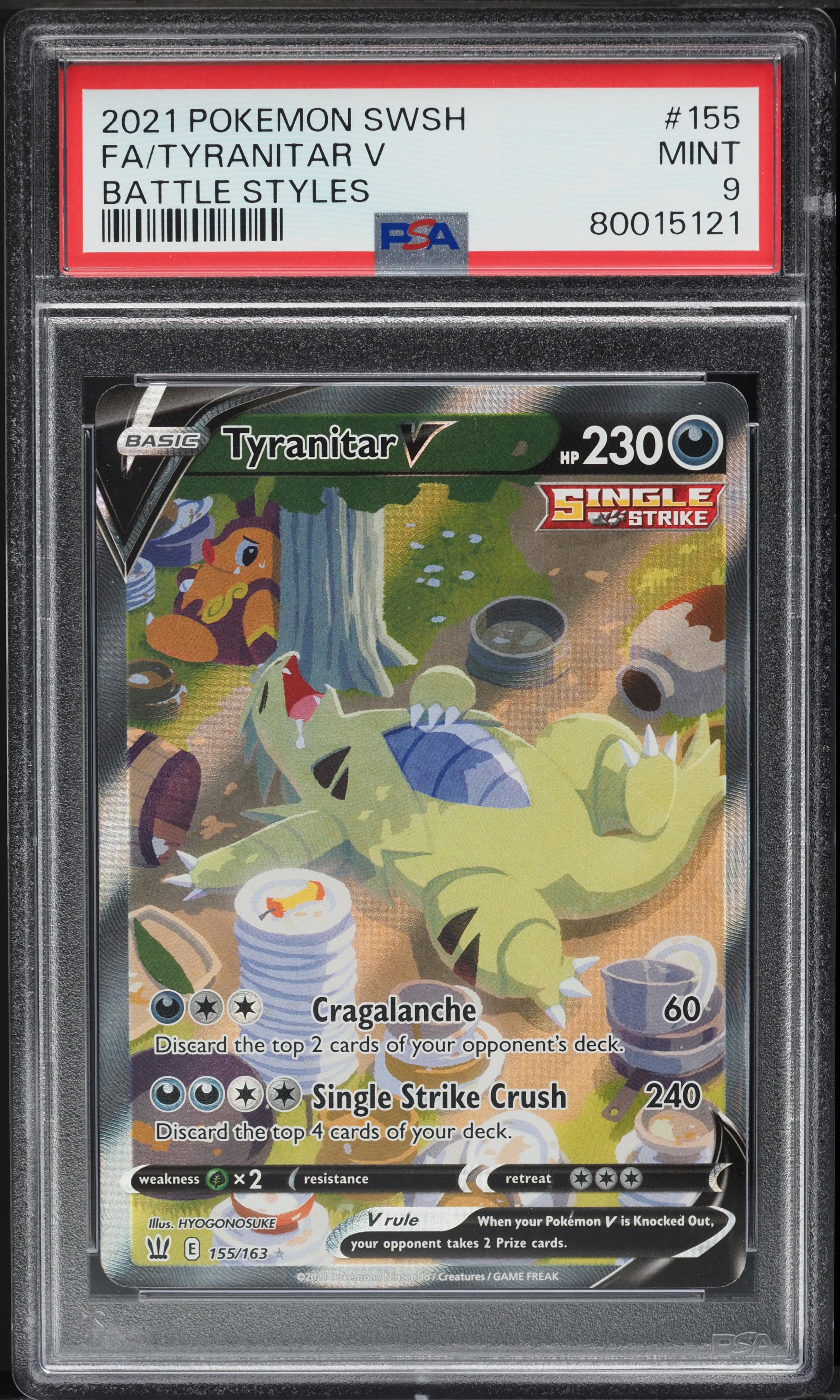 SWORD & SHIELD BATTLE STYLES ALT ART TYRANITAR V