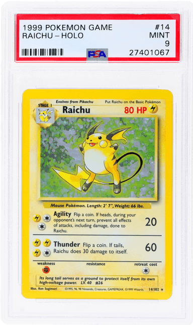 Pokemon Base Set Holo Raichu #14