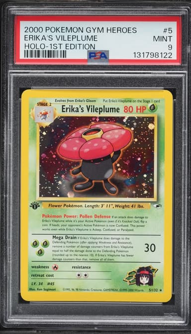 Gym Heroes 1st Edition Holo Erika's Vileplume MINT