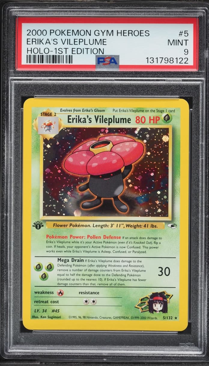 Gym Heroes 1st Edition Holo Erika's Vileplume MINT