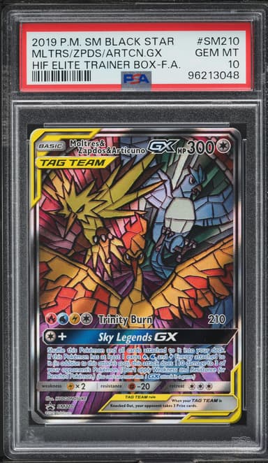 SM PROMO HIDDEN FATES MOLTRES ZAPDOS ARTICUNO GX