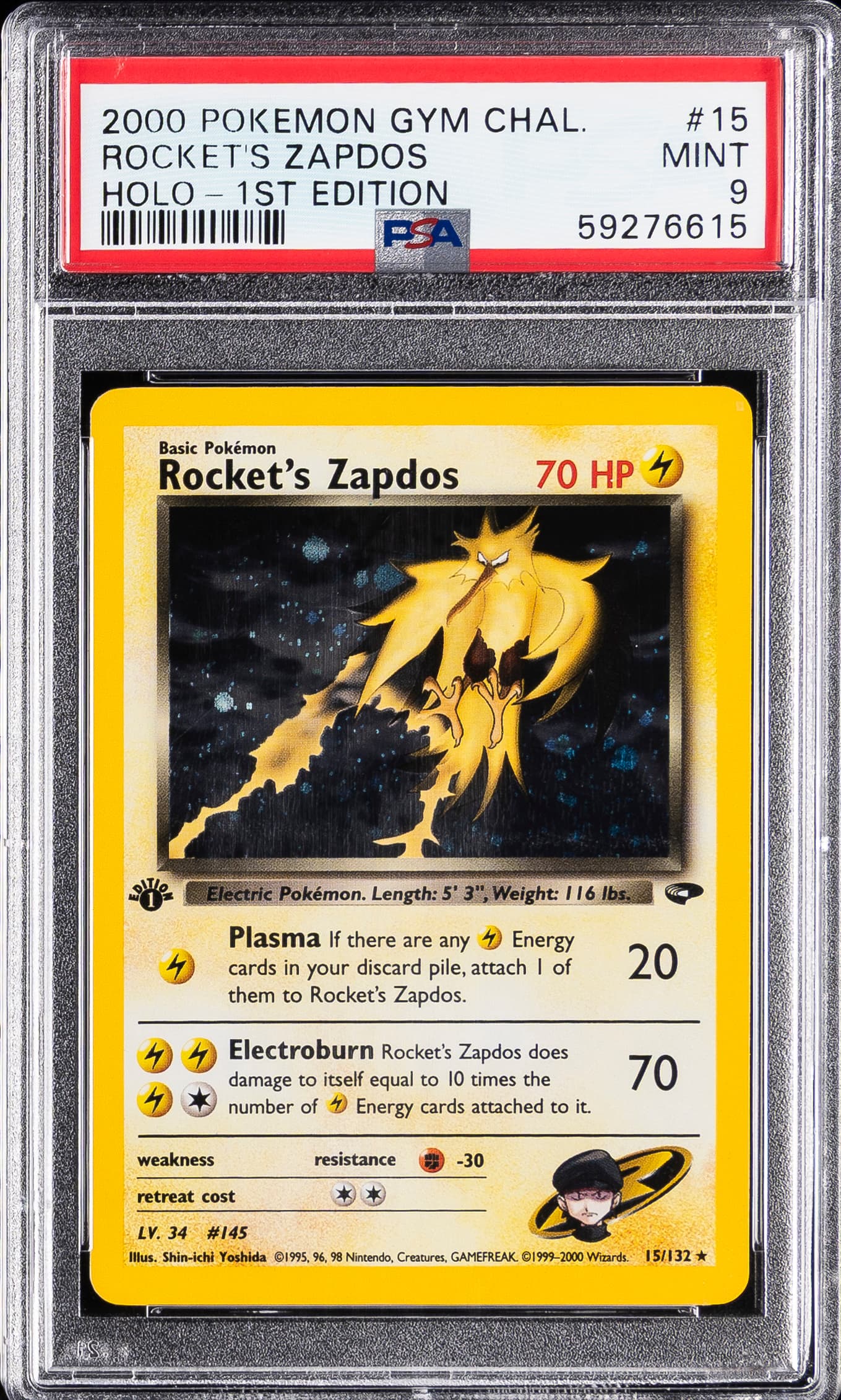 Rocket's Zapdos Holo-1st Edition