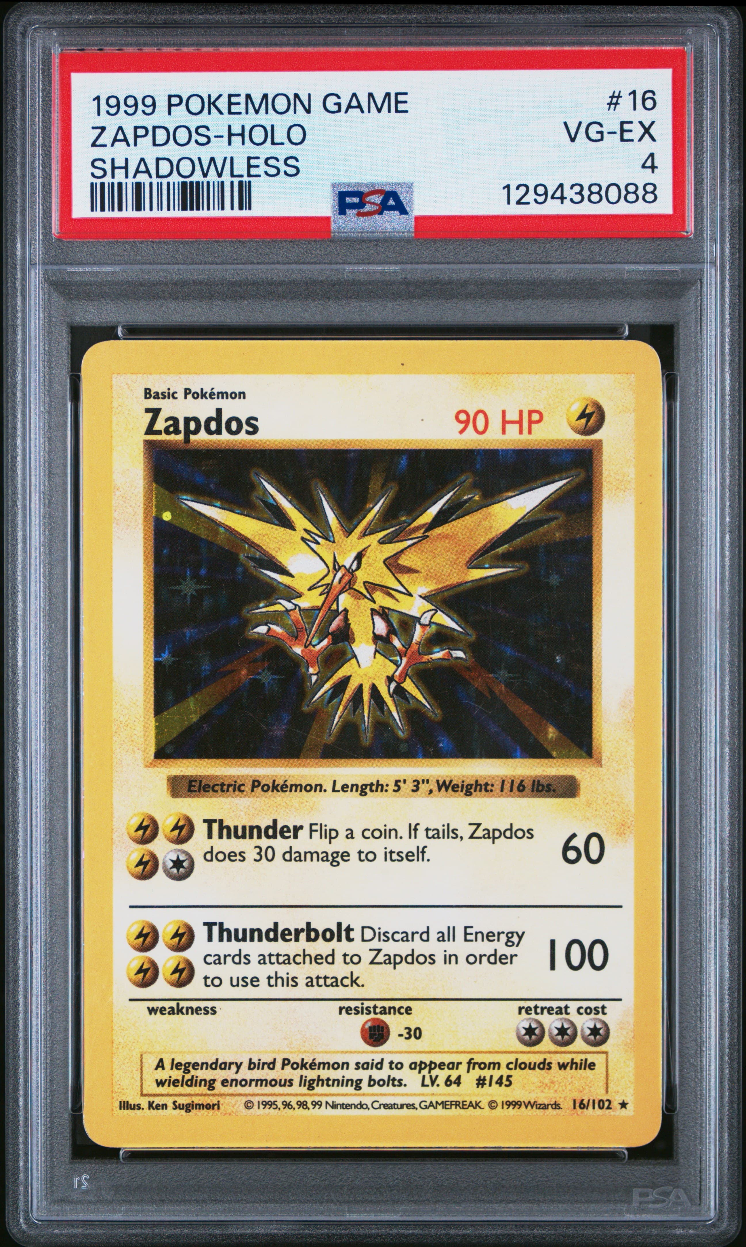 Zapdos-Holo Shadowless