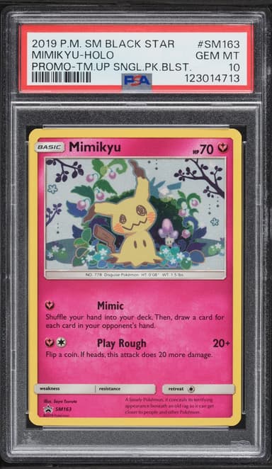 Pokemon Sun & Moon Black Star Promo Team Up Holo Mimikyu #SM163