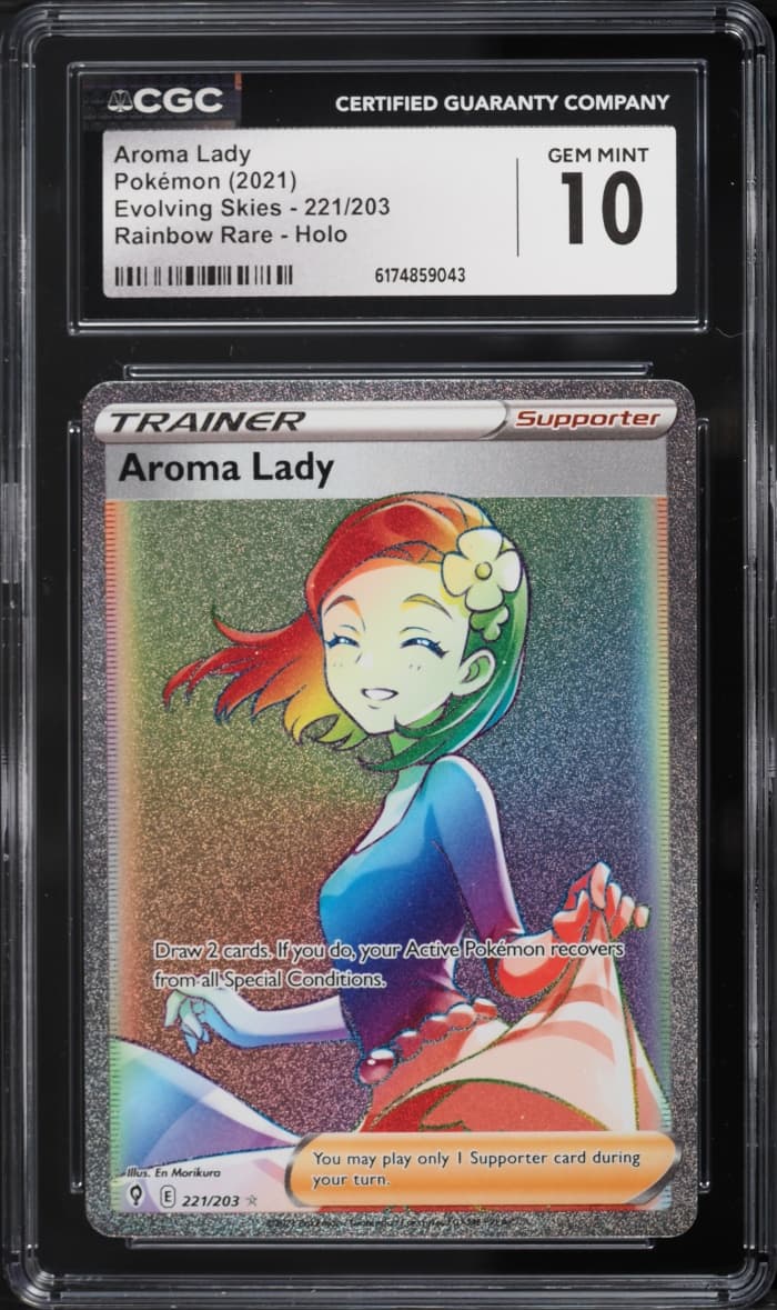 Pokemon Sword & Shield Evolving Skies Rainbow Rare Aroma Lady #221