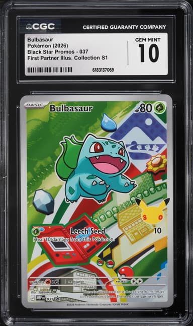 Pokemon Mega Promo First Partner Illustration S1 Full Art Bulbasaur #37