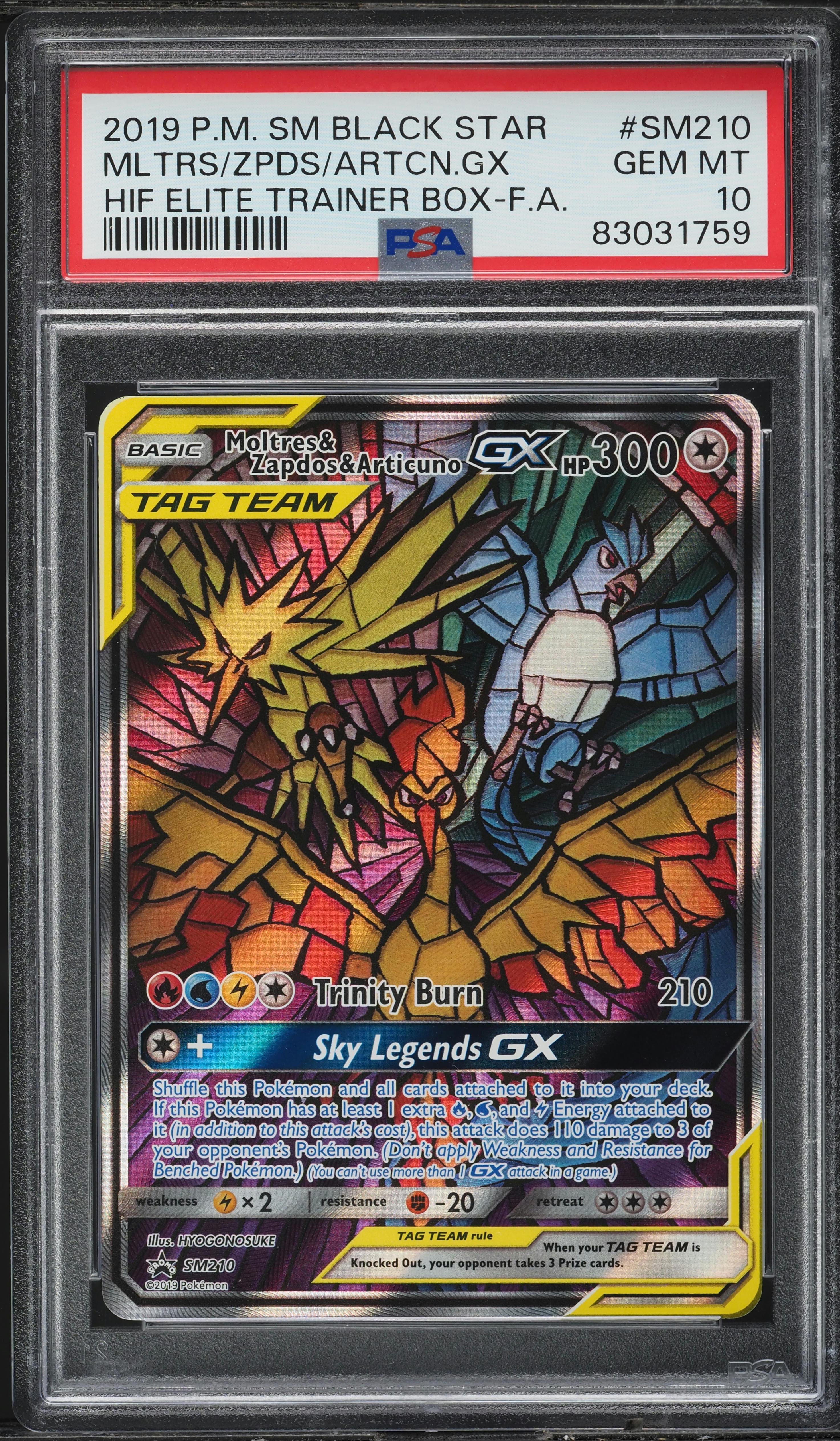 SM PROMO HIDDEN FATES MOLTRES ZAPDOS ARTICUNO GX