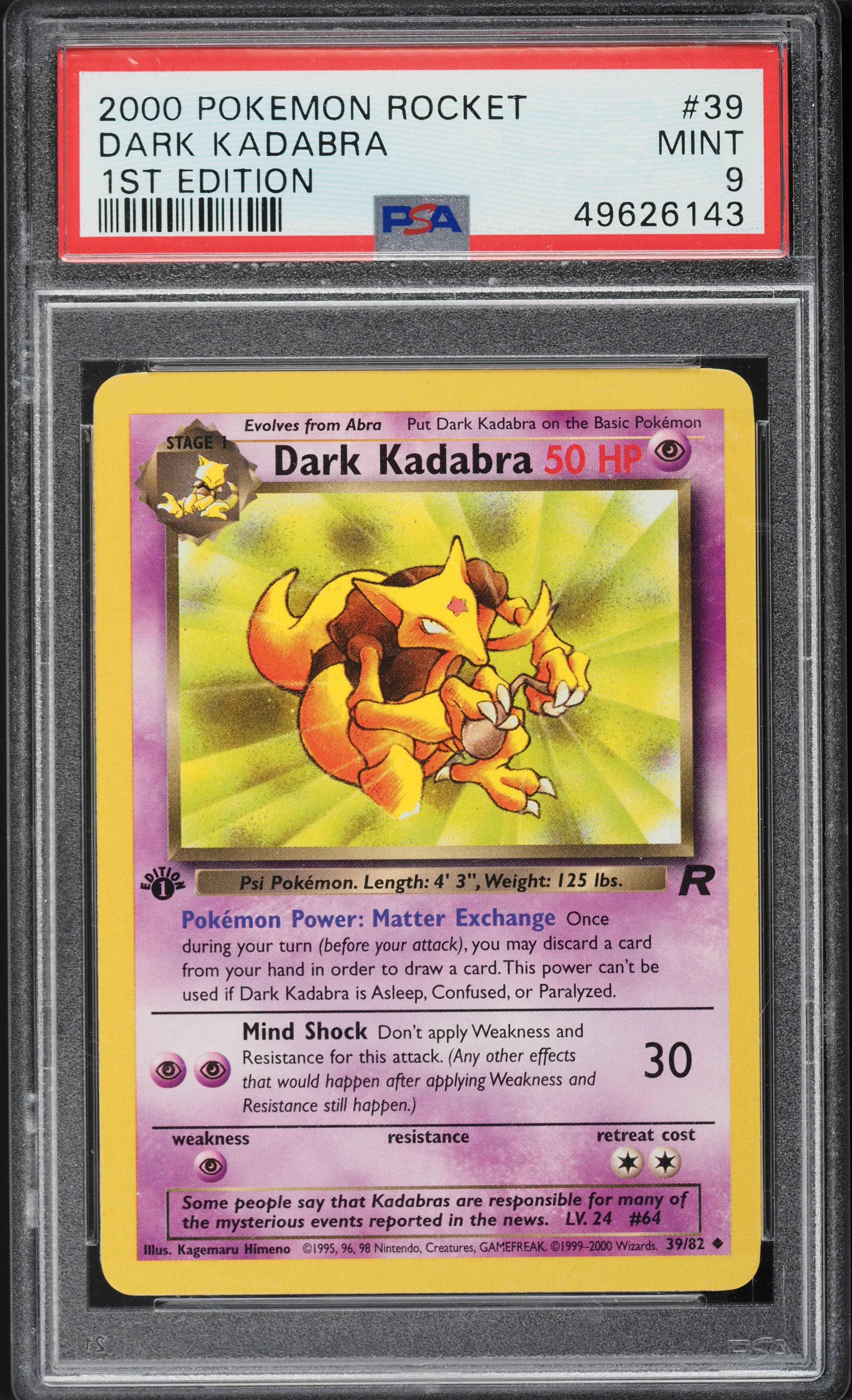 TEAM ROCKET 1ST EDITION DARK KADABRA
