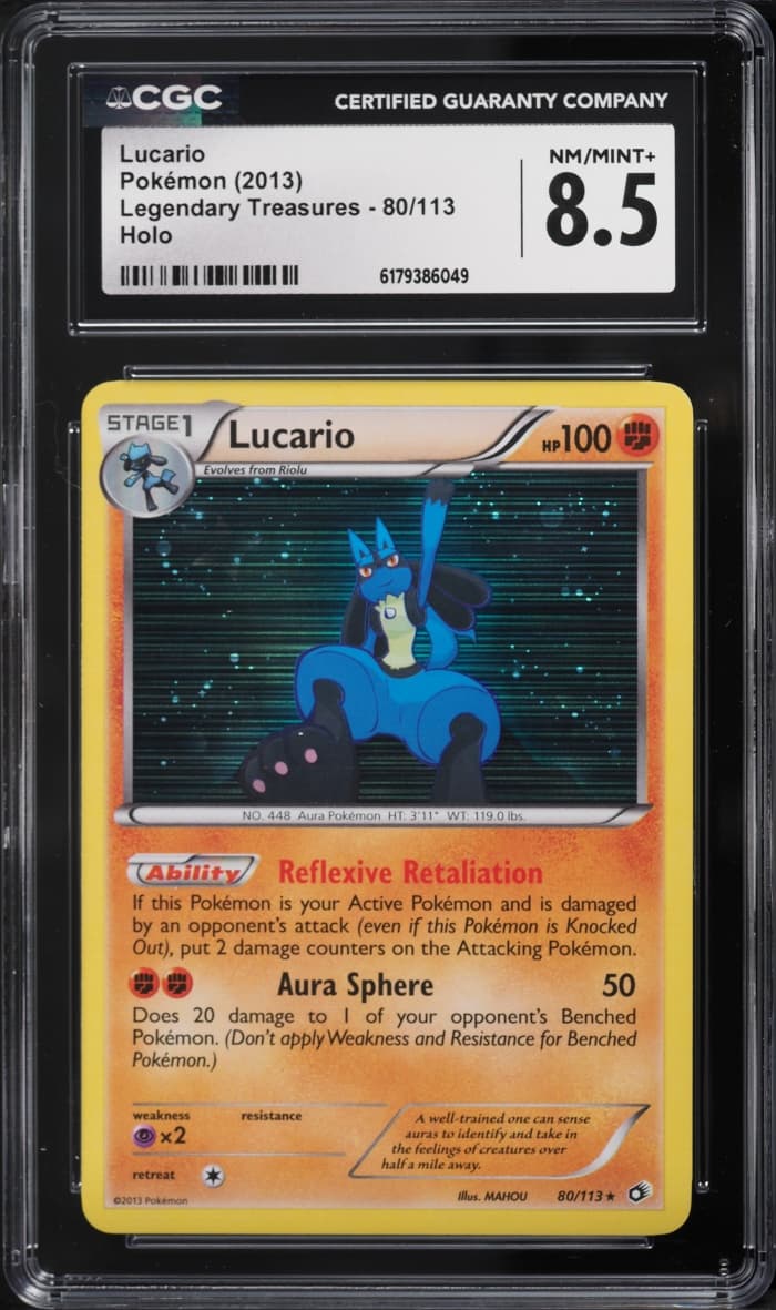 Pokemon Black & White Legendary Treasures Holo Lucario #80