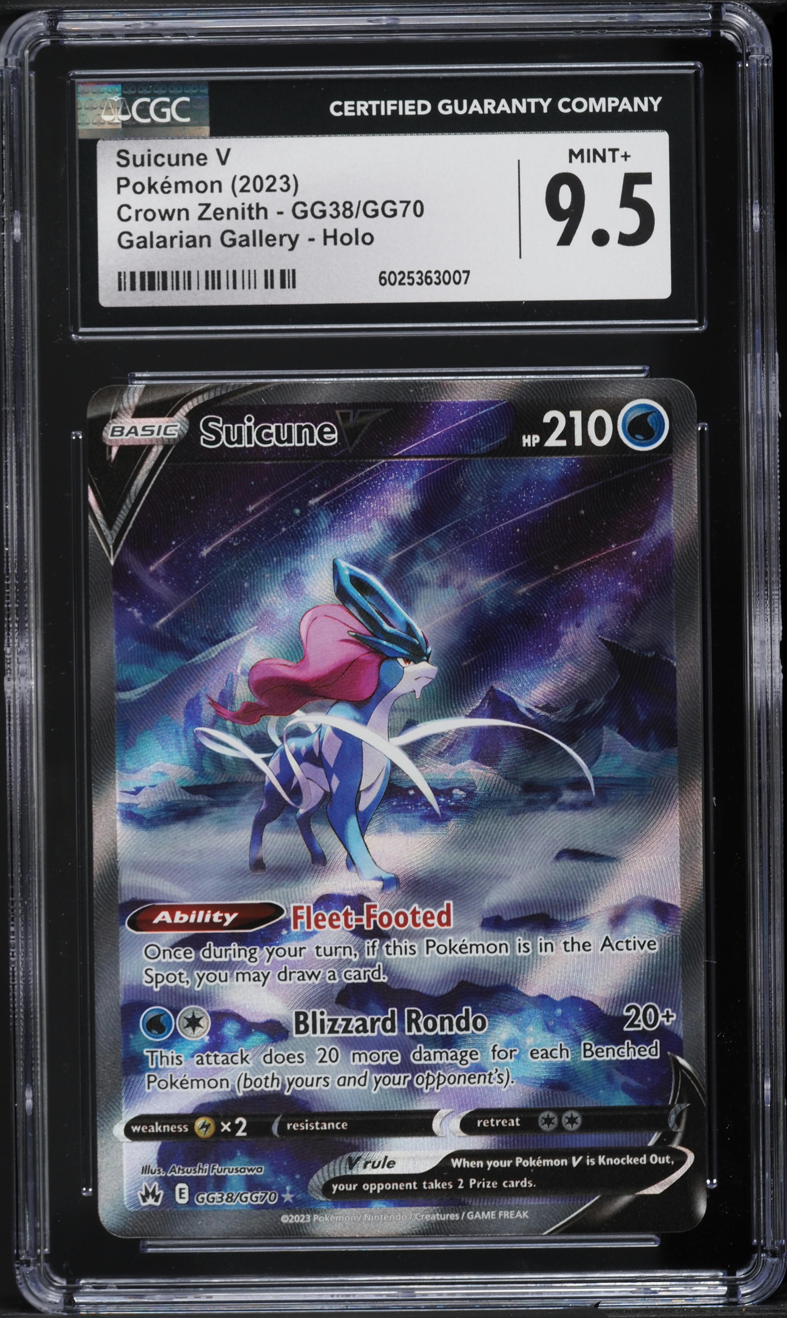 SWORD & SHIELD CROWN ZENITH FULL ART SUICUNE V