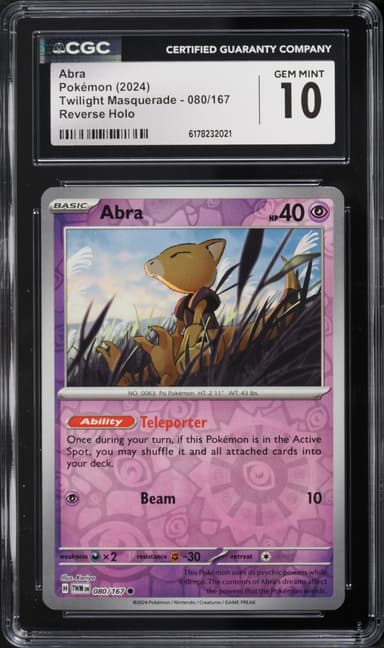 Pokemon Scarlet & Violet Twilight Masquerade Reverse Holo Abra #080