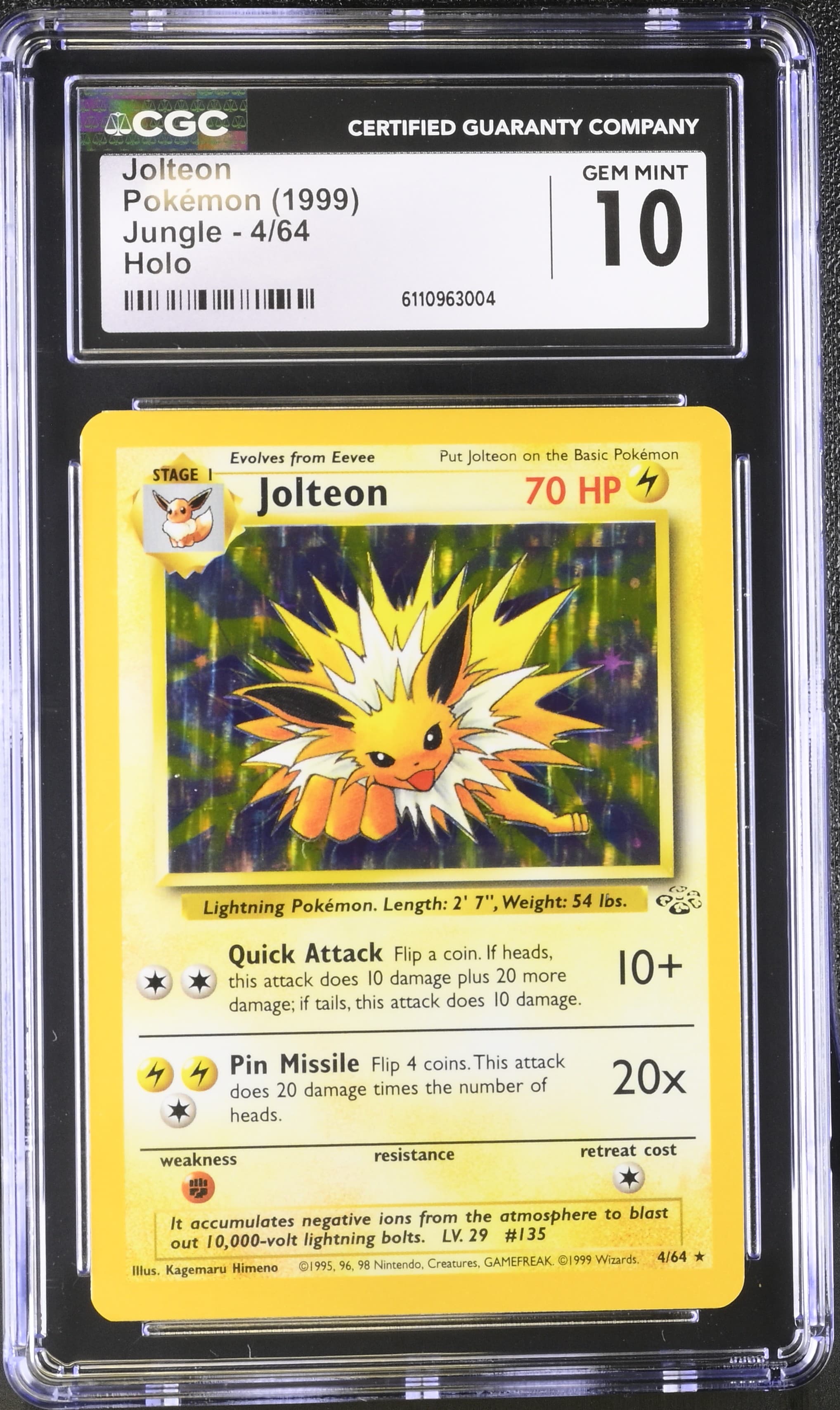 Jungle - Unlimited - English Jolteon Rare Holo