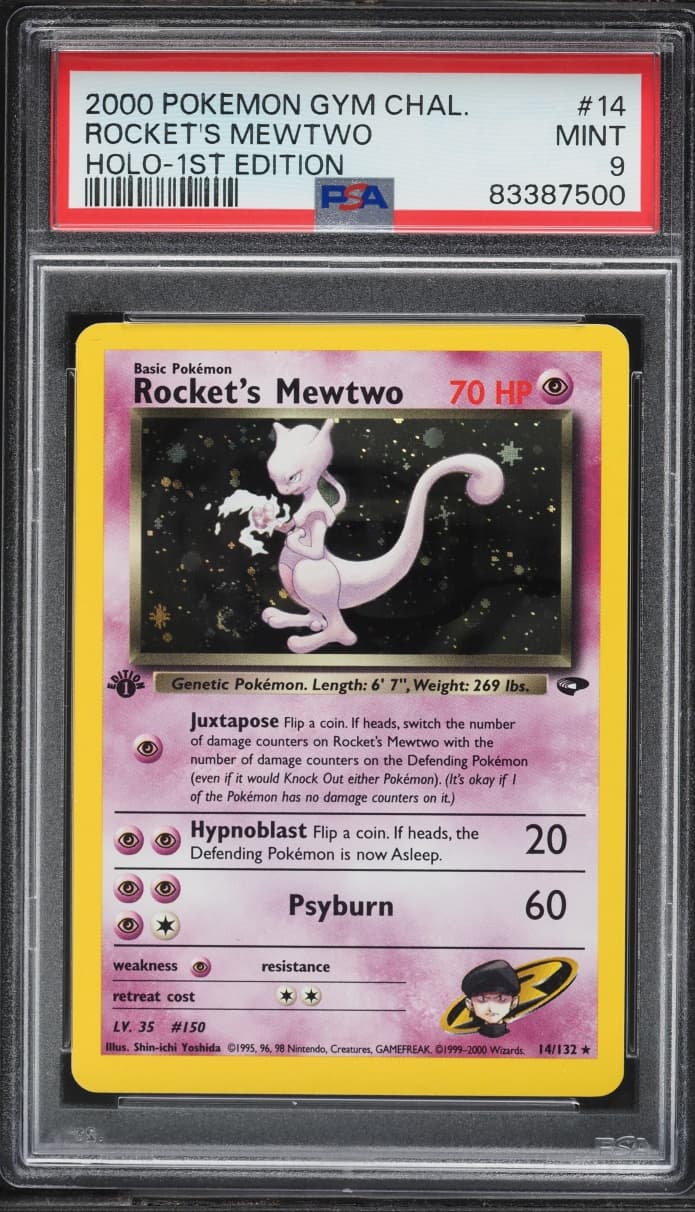 Gym Challenge 1st Edition Holo Rocket's Mewtwo MINT