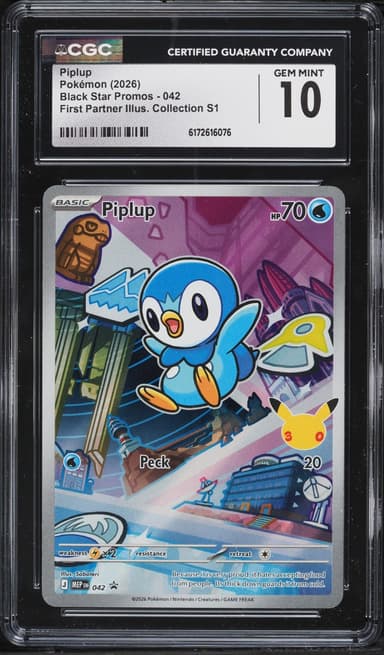 Pokemon Mega Promo First Partner Illustration S1 Full Art Piplup #42