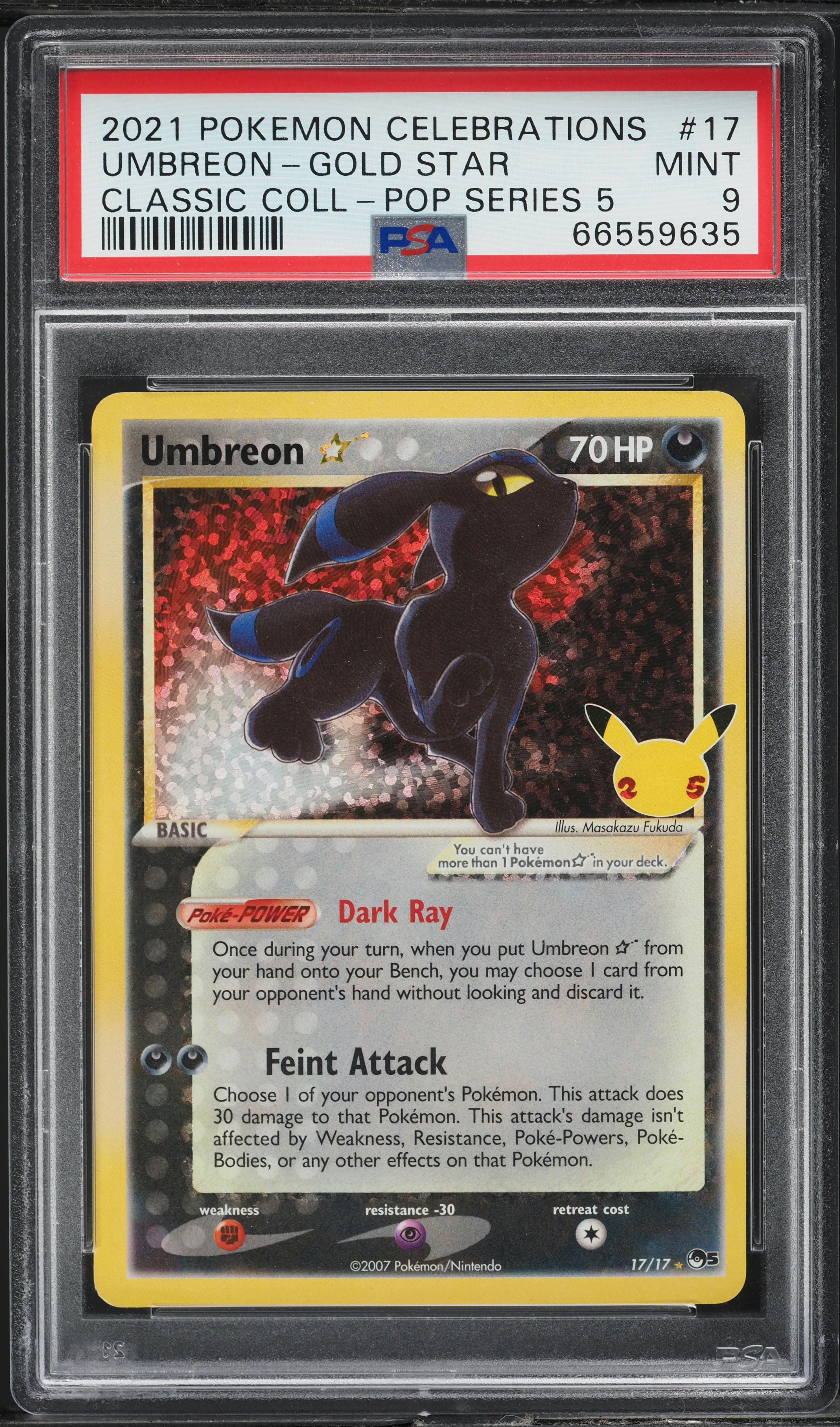 SWSH CELEBRATIONS CLASSIC HOLO UMBREON GOLD STAR