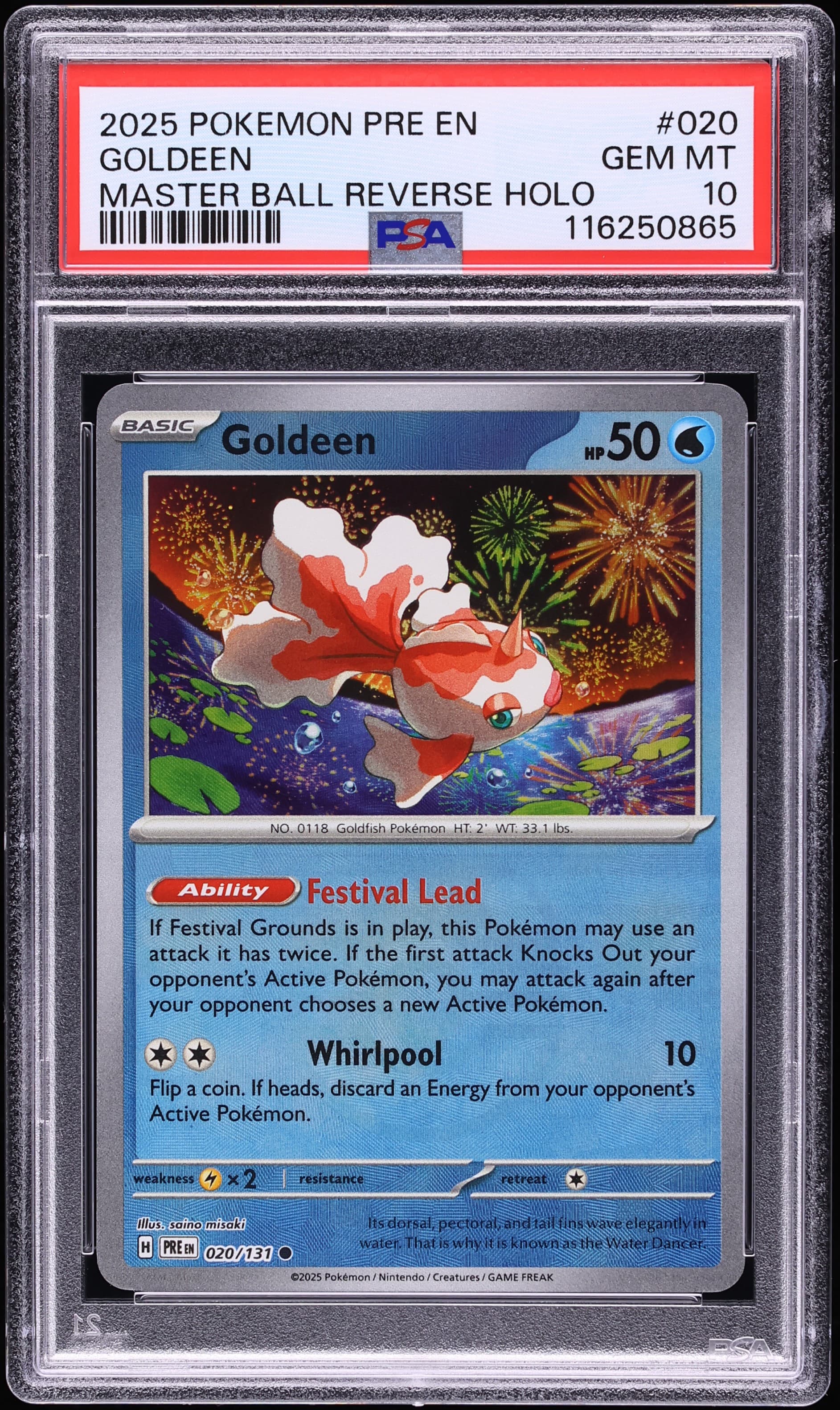 Goldeen Master Ball Reverse Holo