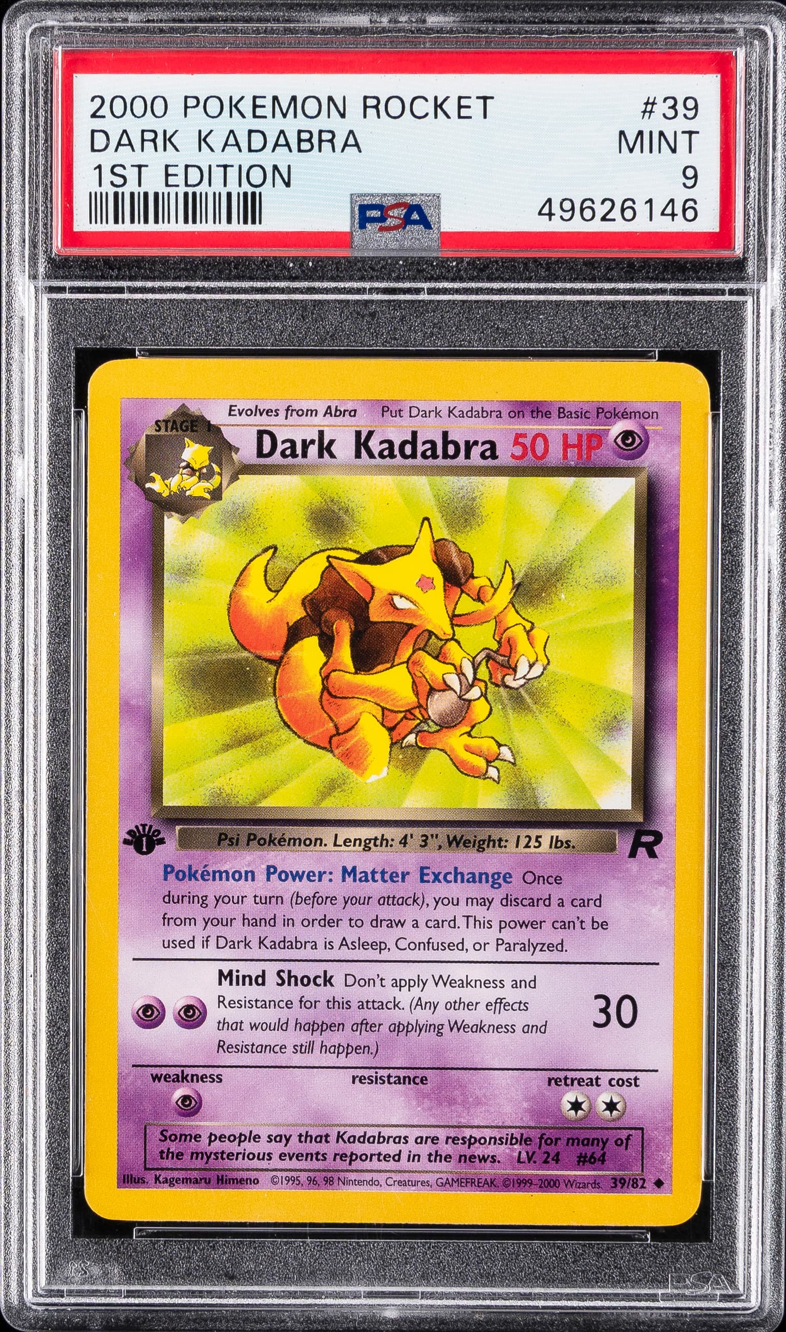 Dark Kadabra 1st Edition