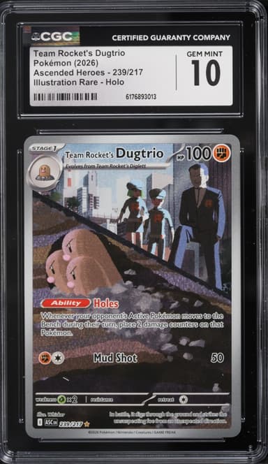 Pokemon Mega Evolution Ascended Heroes IR Team Rocket's Dugtrio #239