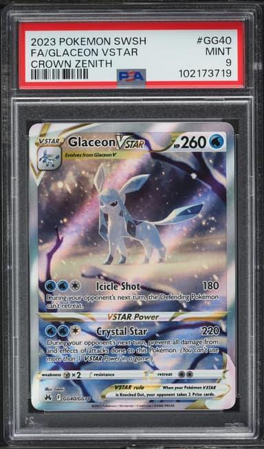 SWORD & SHIELD CROWN ZENITH ALT ART GLACEON VSTAR