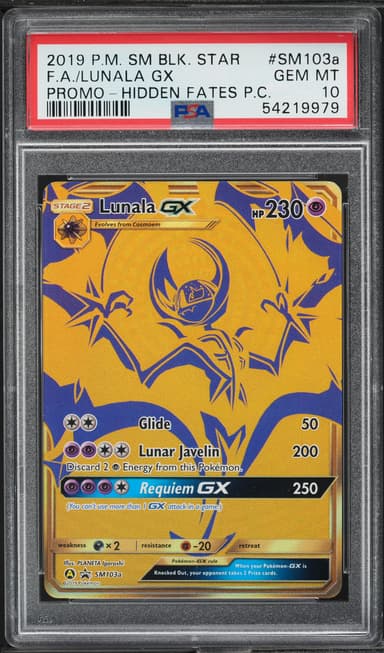 SM PROMO HIDDEN FATES PREMIUM FULL ART LUNALA GX