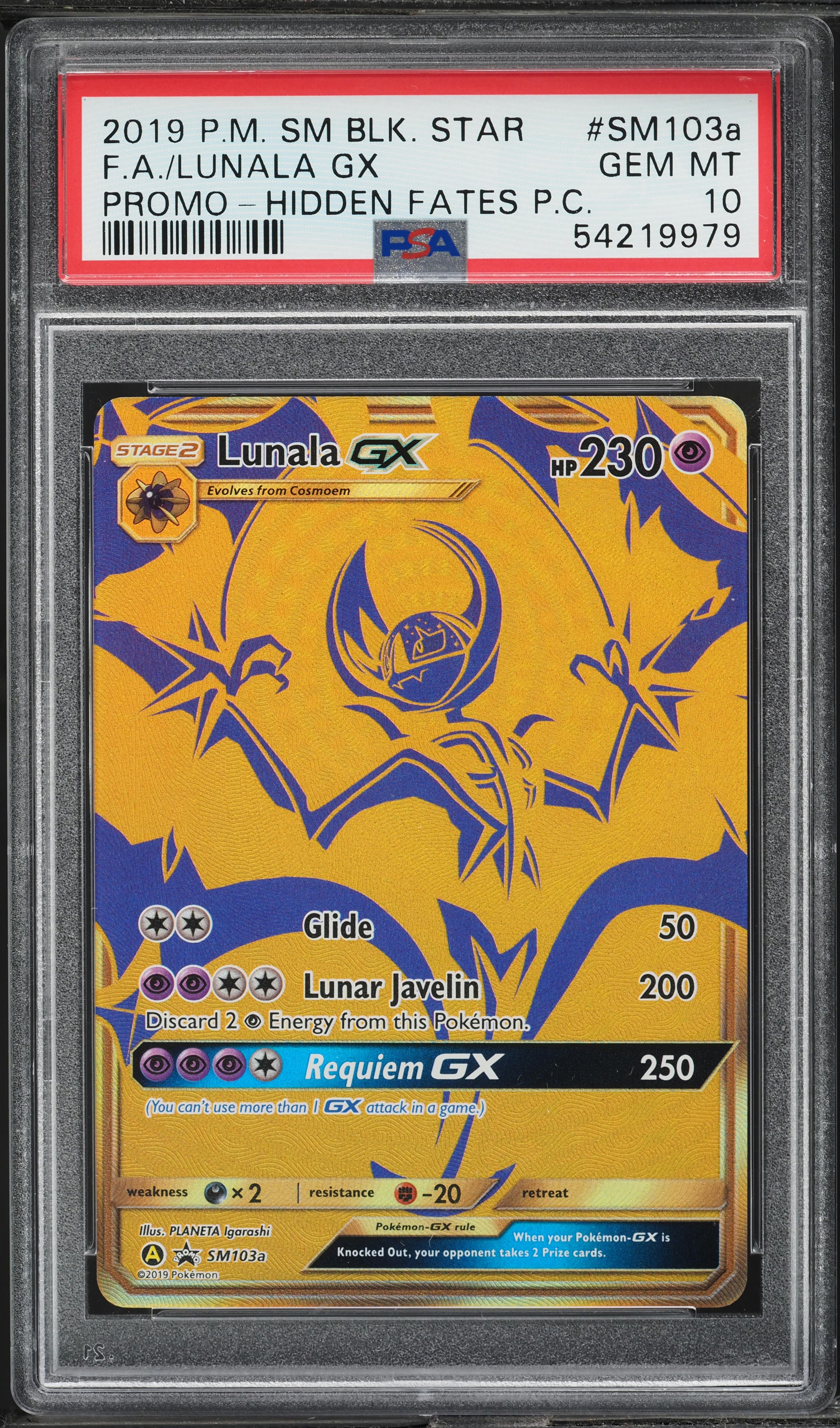 SM PROMO HIDDEN FATES PREMIUM FULL ART LUNALA GX