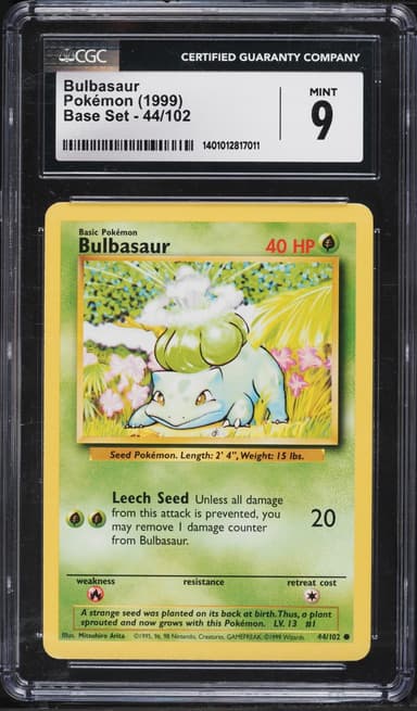 Pokemon Base Set Bulbasaur #44