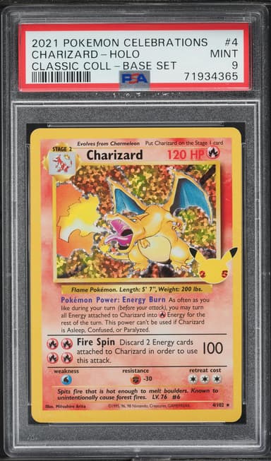 SWORD & SHIELD CELEBRATIONS BASE SET HOLO CHARIZARD