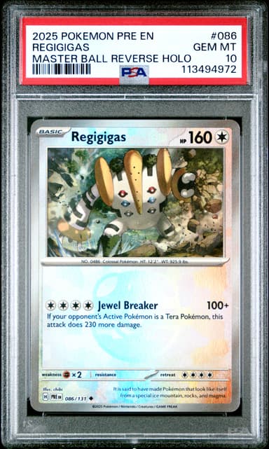 Regigigas Master Ball Reverse Holo