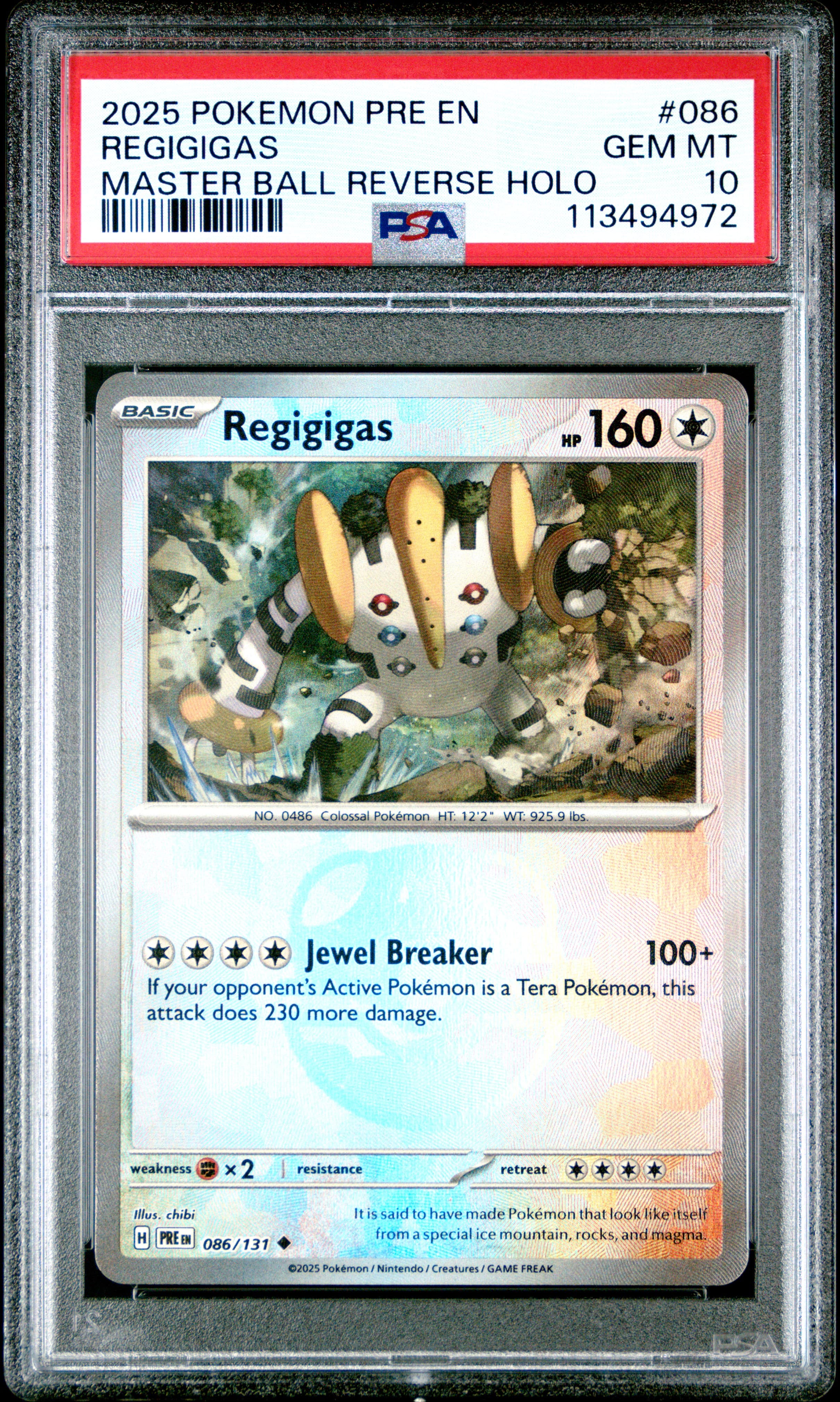 Regigigas Master Ball Reverse Holo