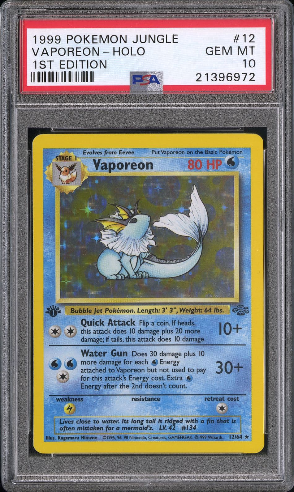 Vaporeon-Holo 1st Edition