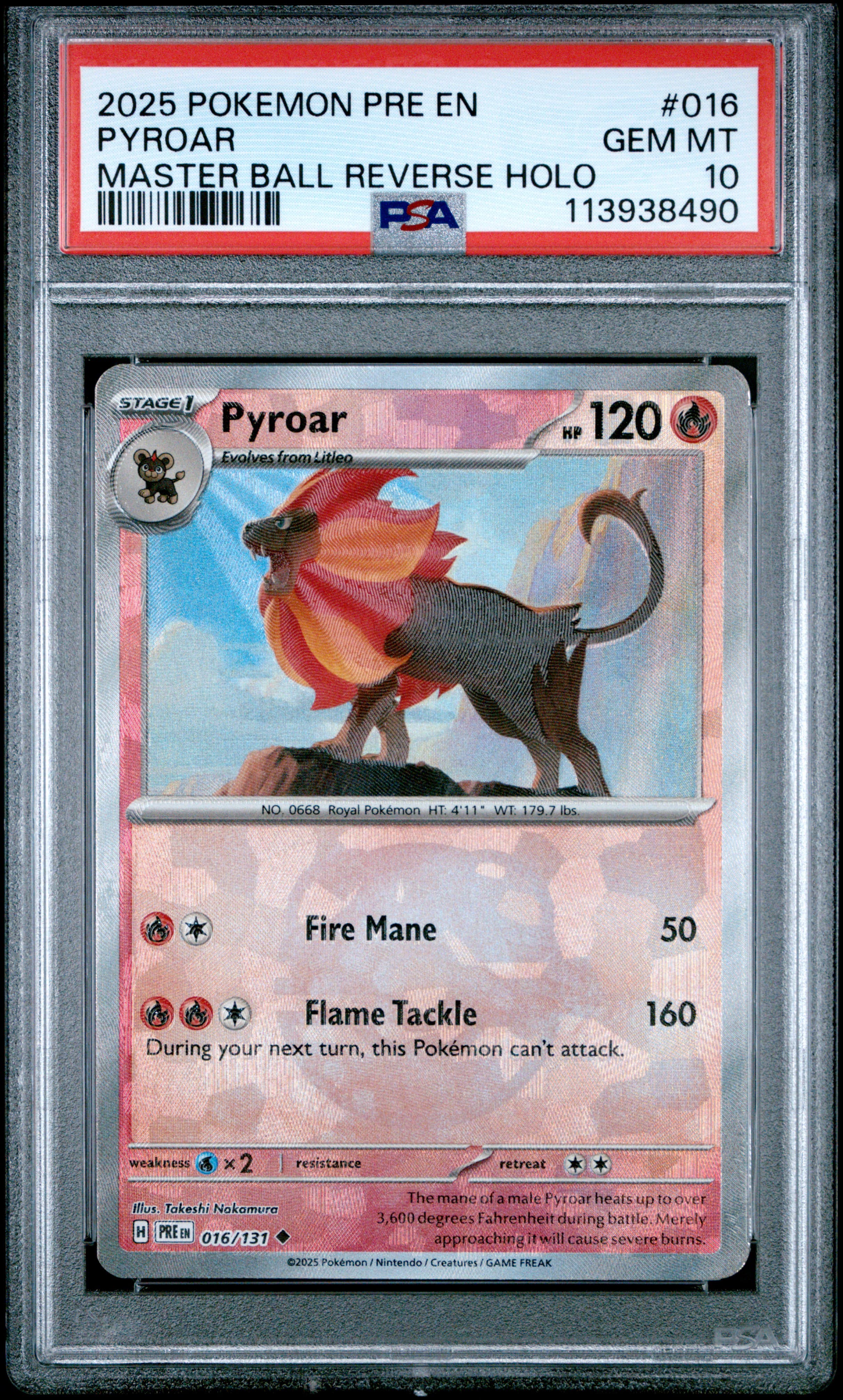 Pyroar Master Ball Reverse Holo