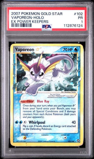 Vaporeon-Holo Gold Star