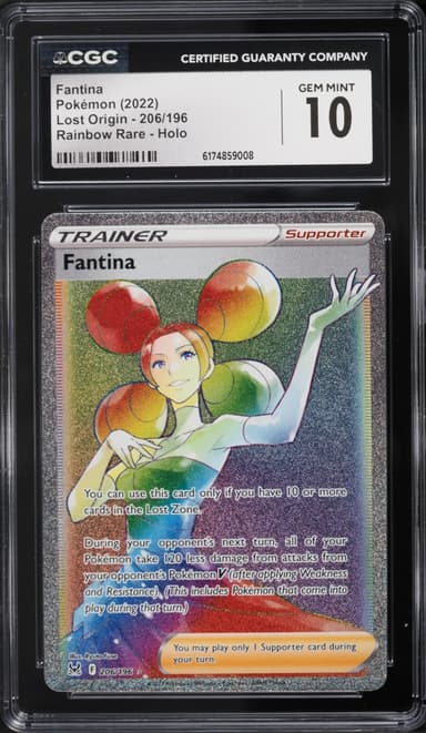 Pokemon Sword & Shield Lost Origin Rainbow Rare Fantina #206