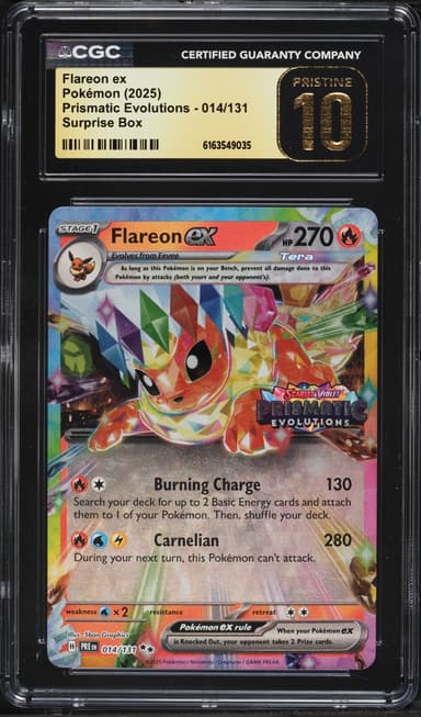 Pokemon SV Prismatic Evolutions Surprise Box Holo Flareon ex #14