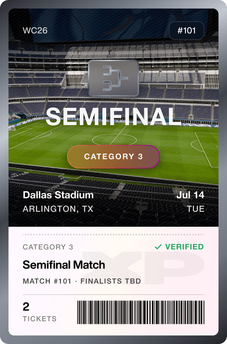 Semifinal - Match 101 Tickets (P