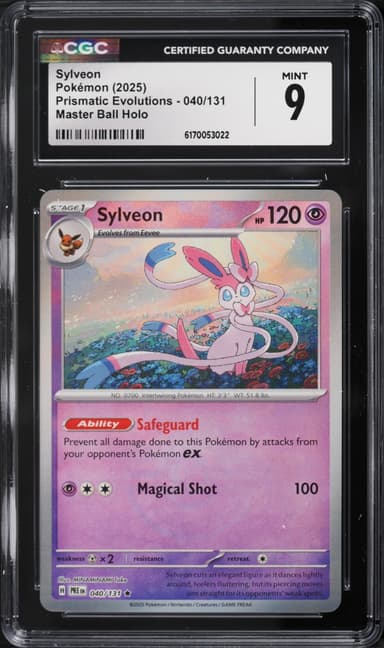 Pokemon Scarlet & Violet Prismatic Evolutions Master Ball Holo Sylveon #40
