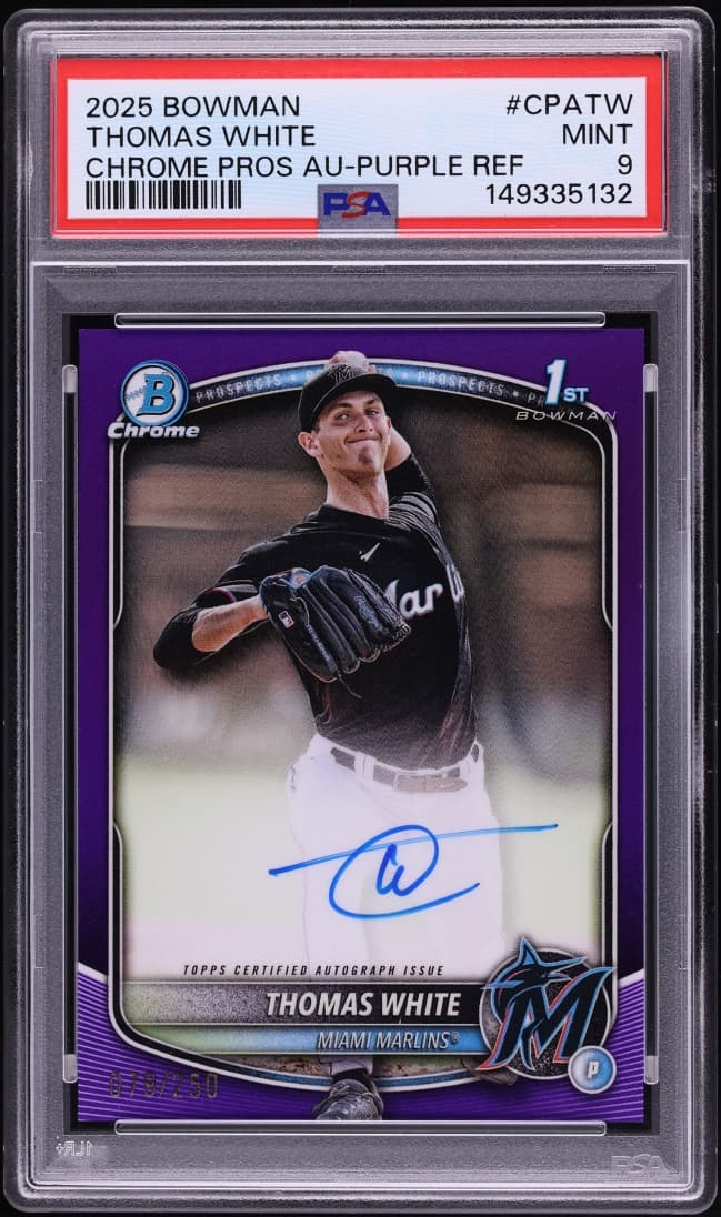 Bowman Chrome Purple Refractor Thomas White PROSPECT AUTO /250 #CPA-TW