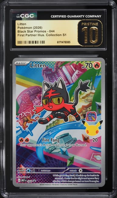 Pokemon Mega Promo First Partner Illustration S1 Full Art Litten #44
