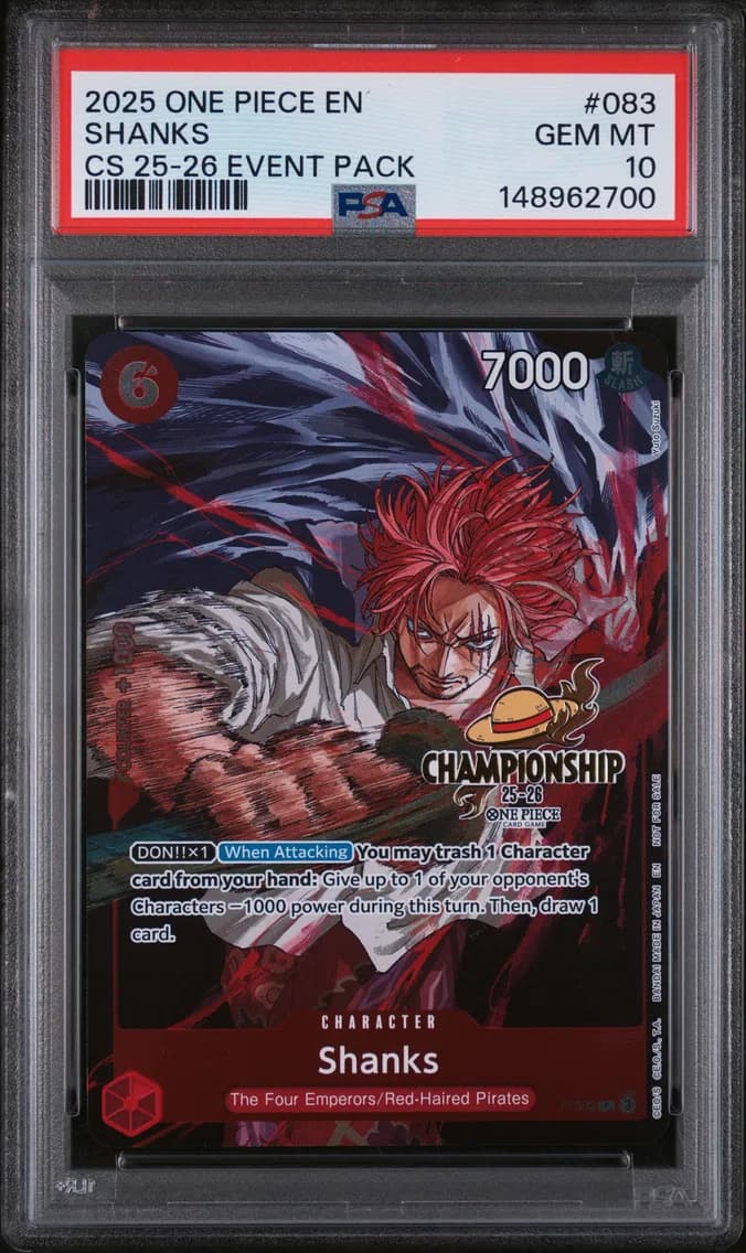 2025 #083 Shanks PSA 10 One Piec
