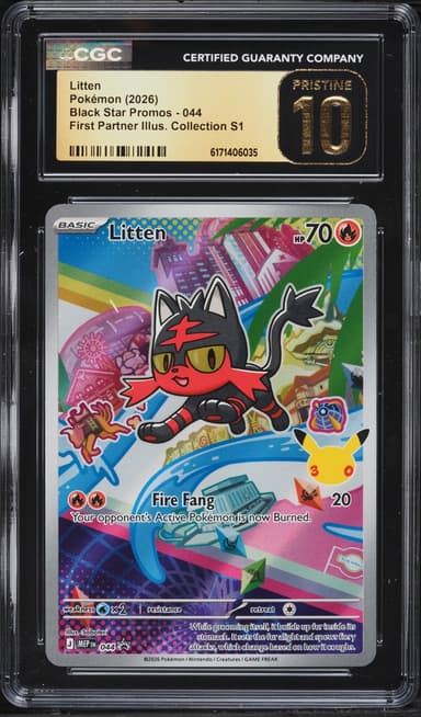 Pokemon Mega Promo First Partner Illustration S1 Full Art Litten #44
