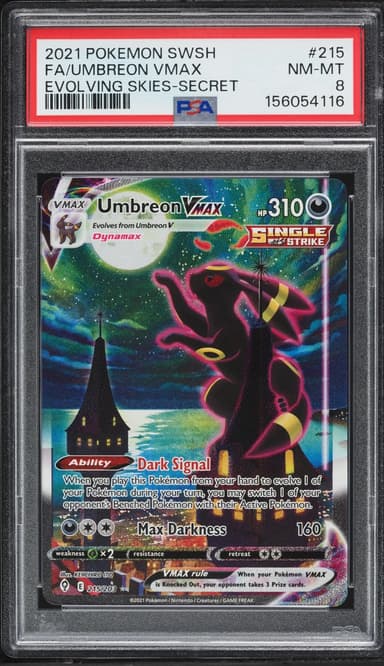 Pokemon Sword & Shield Evolving Skies Full Art Umbreon VMAX #215