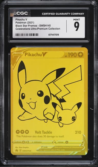 Pokemon Sword & Shield Promo Celebrations Ultra Premium Full Art Pikachu V #SWSH145