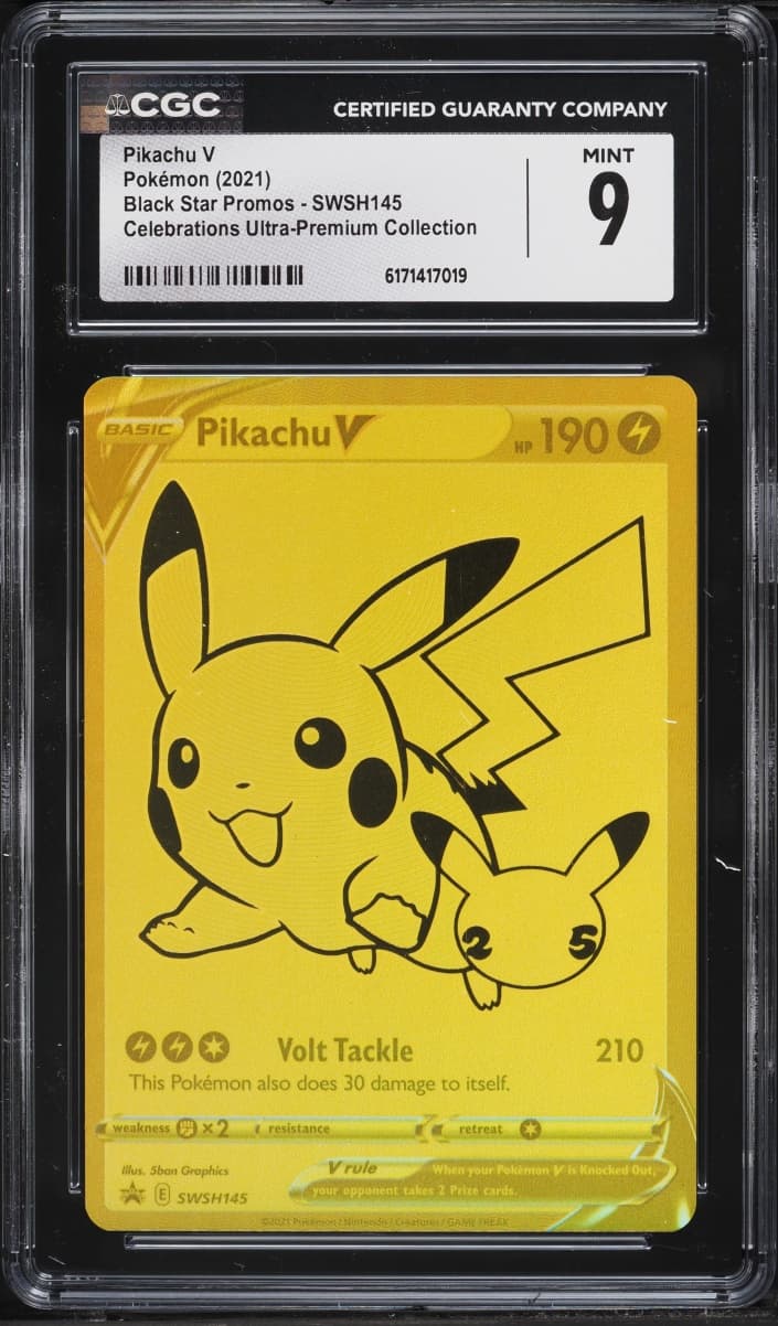 Pokemon Sword & Shield Promo Celebrations Ultra Premium Full Art Pikachu V #SWSH145