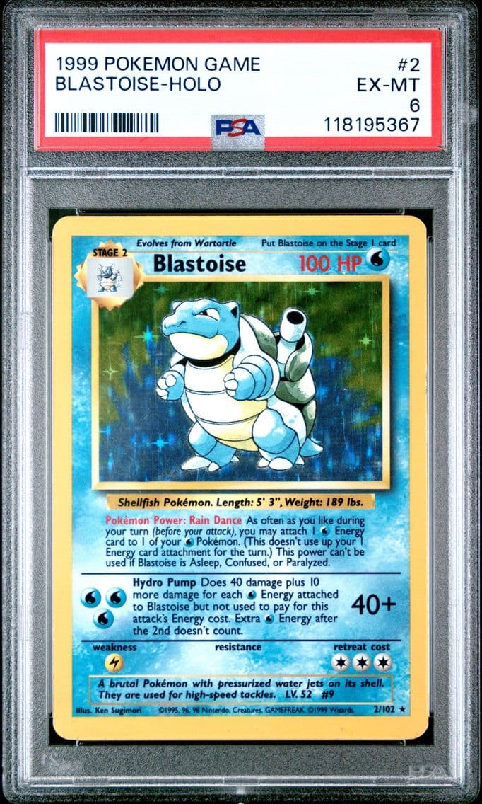 1999 #2 Blastoise-Holo PSA 6 Gam
