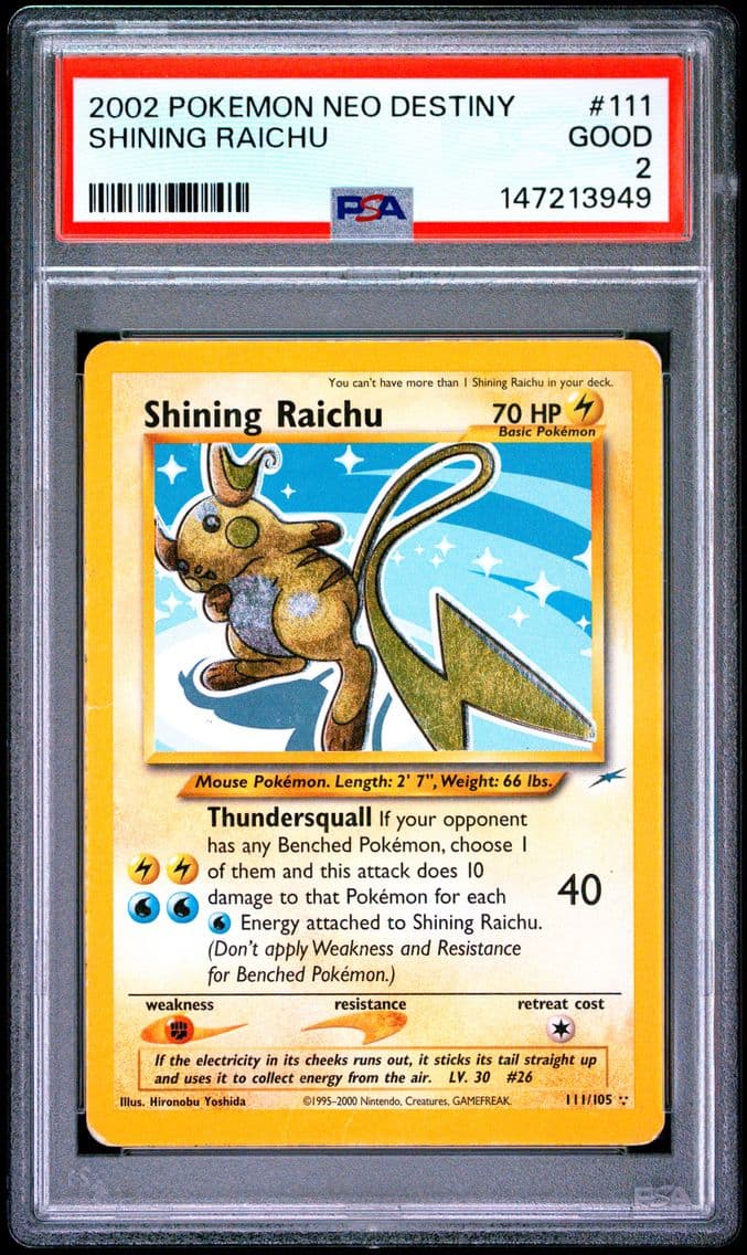 2002 #111 Shining Raichu PSA 2 N