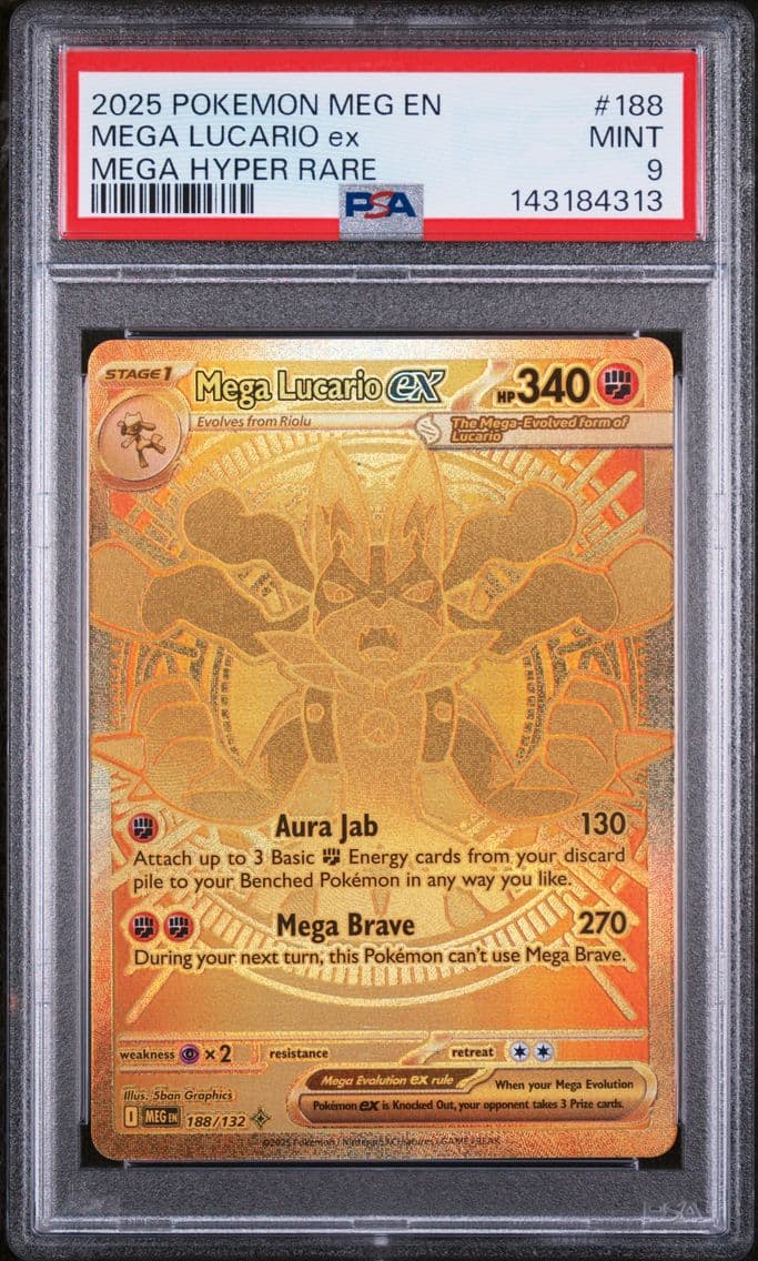 2025 #188 Mega Lucario EX PSA 9 